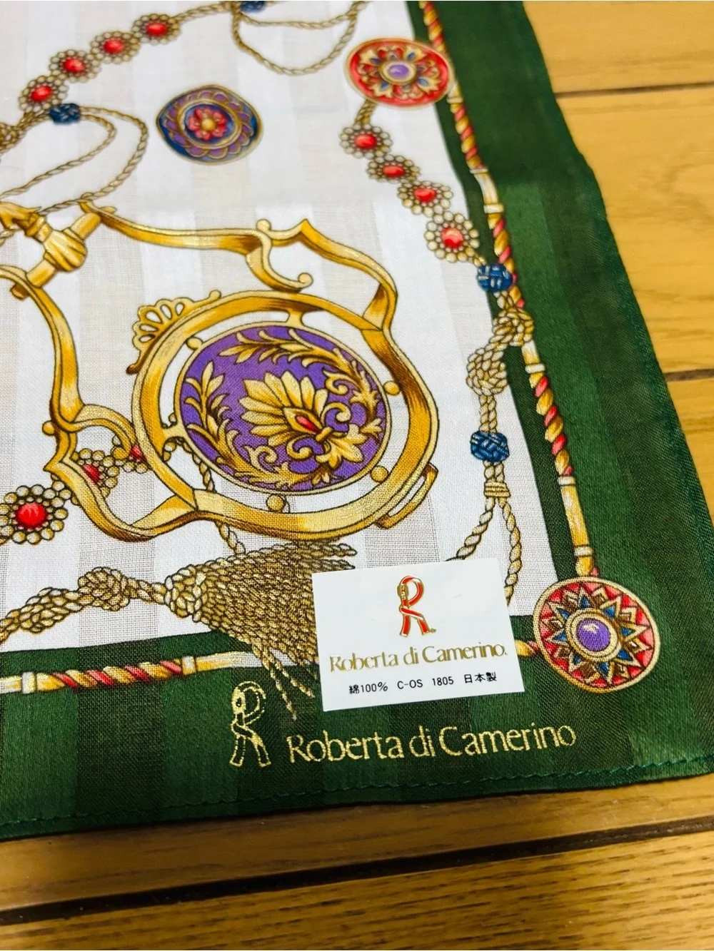 Roberta Di Camerino 100% Cotton Multicolor Handkerchief/Bandana/Scarf 45cm 18”